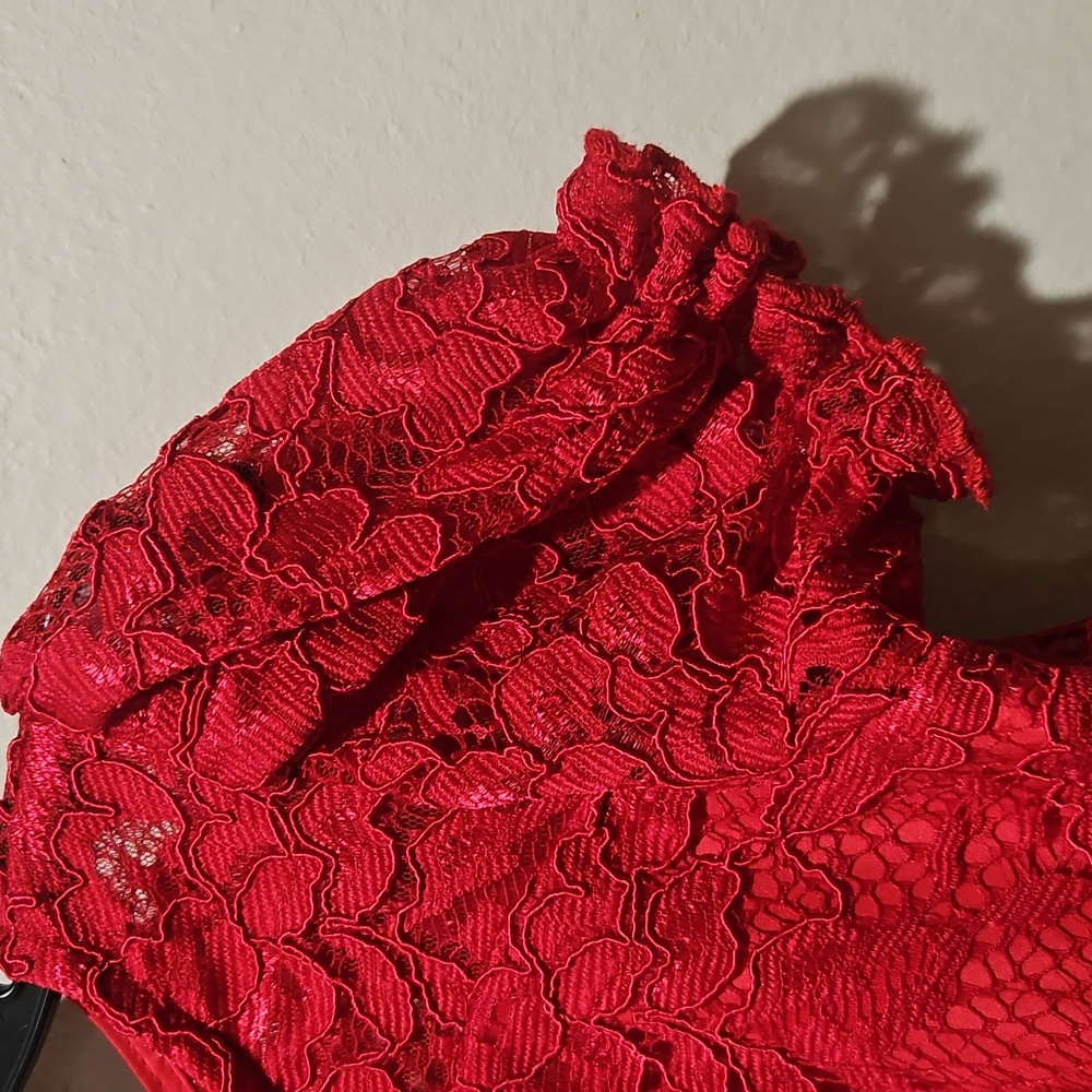 Laura Ashley Elegant Red Lace Kids Dress size 5 - Picture 6 of 13